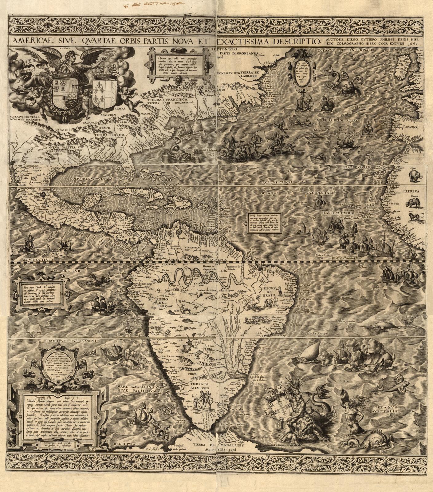 아메리카 지도, 1562